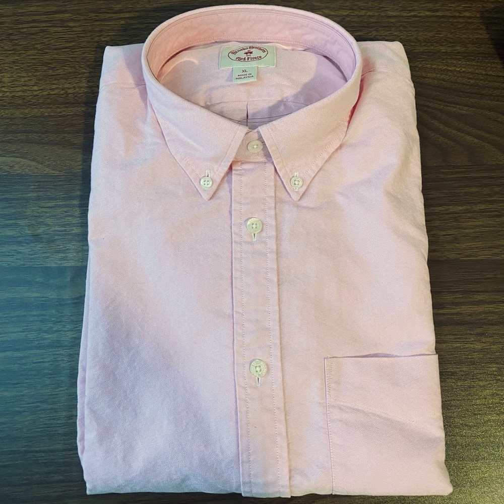 Pink Brooks Brother button down. Never worn with tags on.